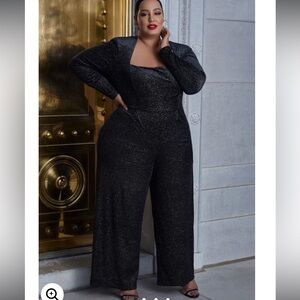 Eloquii Sequin Velvet Jumpsuit
